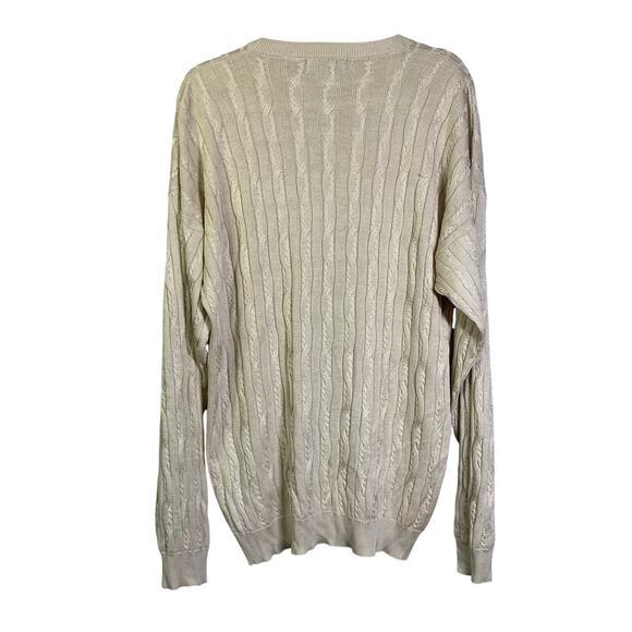 BARRY BRICKIN Sweater Vintage Silk Cable Knit‎ Crew Neck Pullover Drop Shoulder - Picture 2 of 11